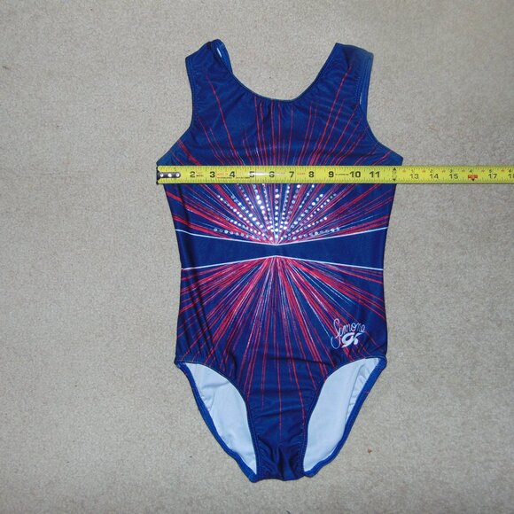 GK Simone Blue Red Sunburst Leotard NoTag - Picture 6 of 6